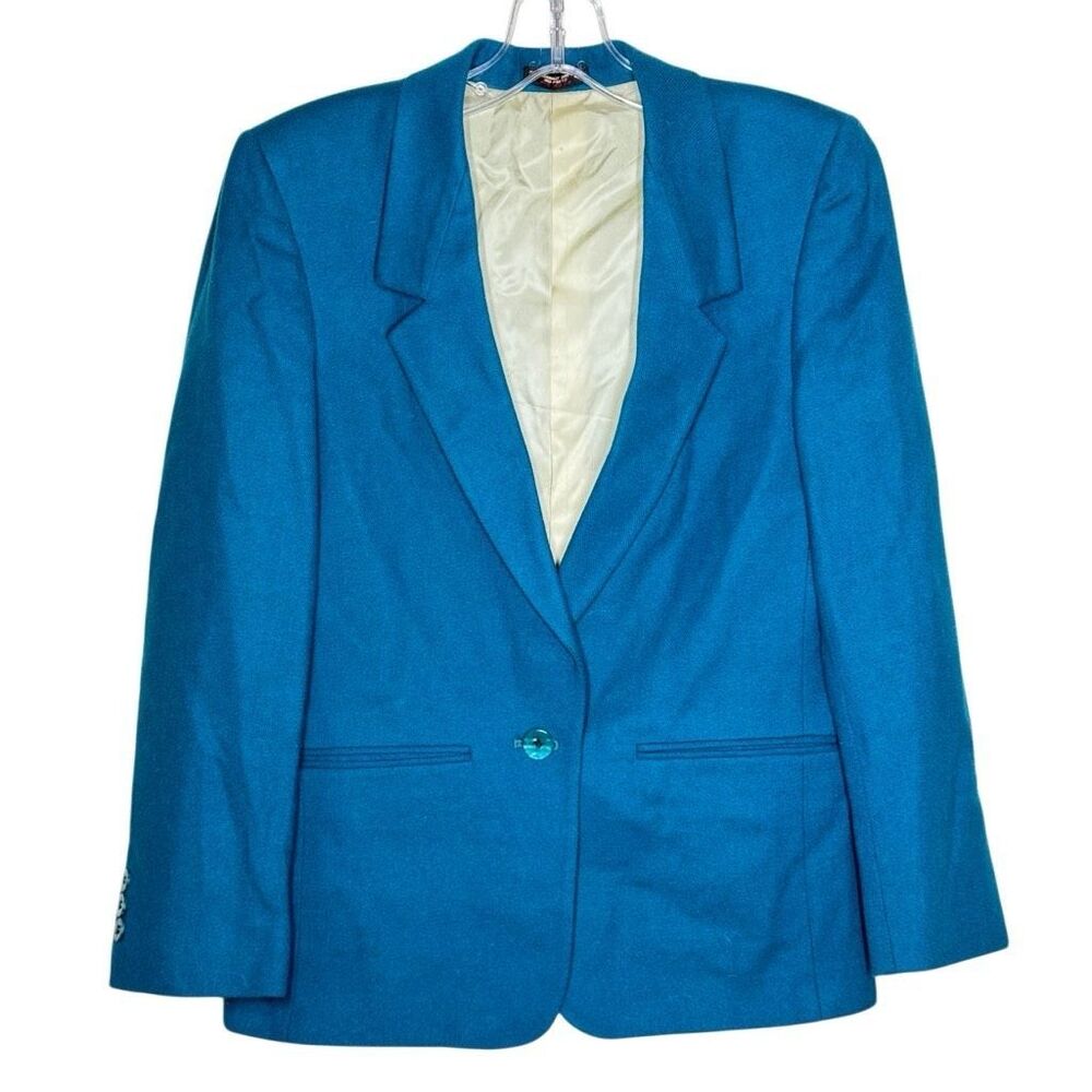 Bowdon Blue Long Sleeve Blazer Coat Jacket Single Breasted Classic Tailored